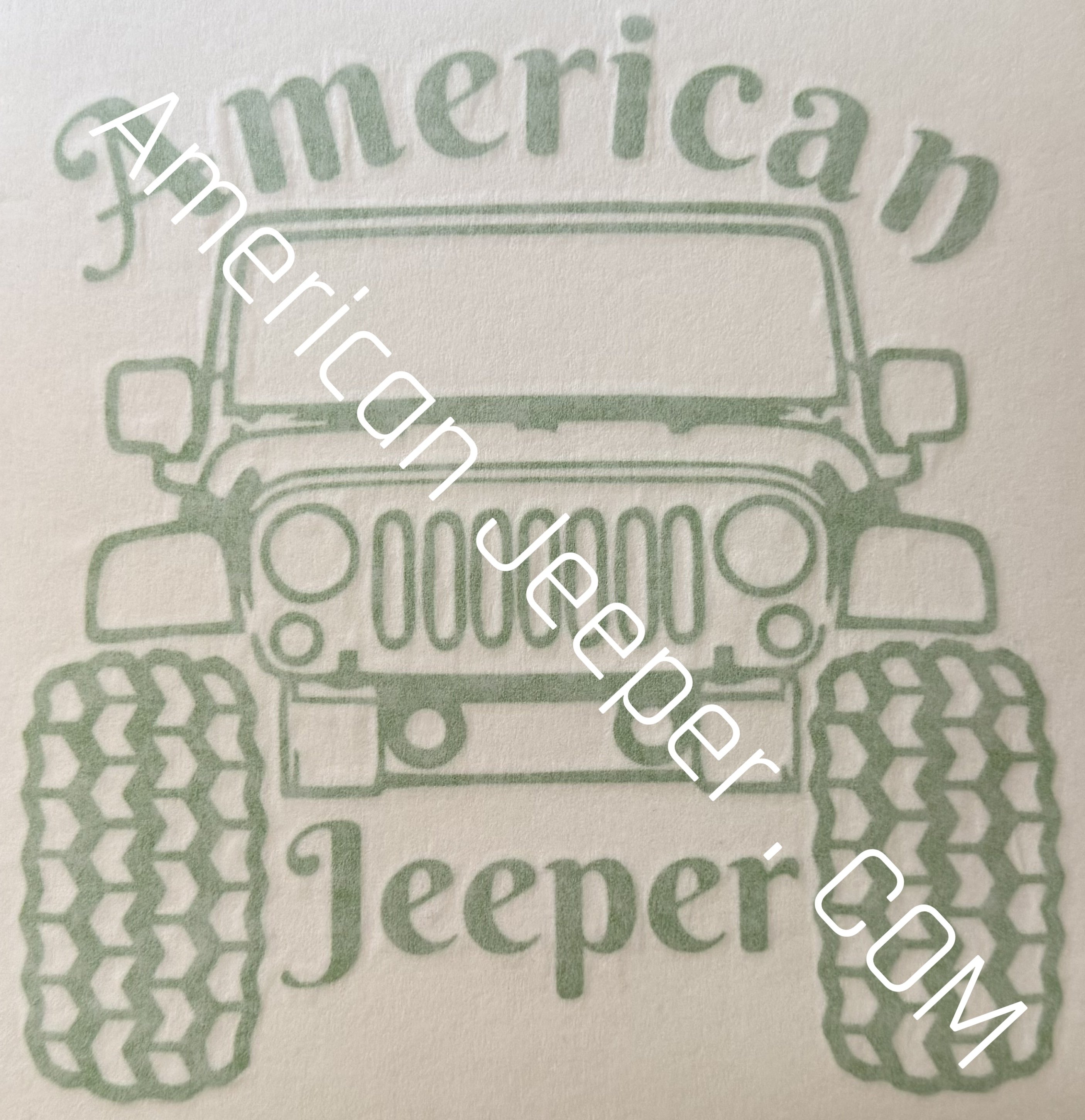 Green Jeep Decal Cut Out Styled