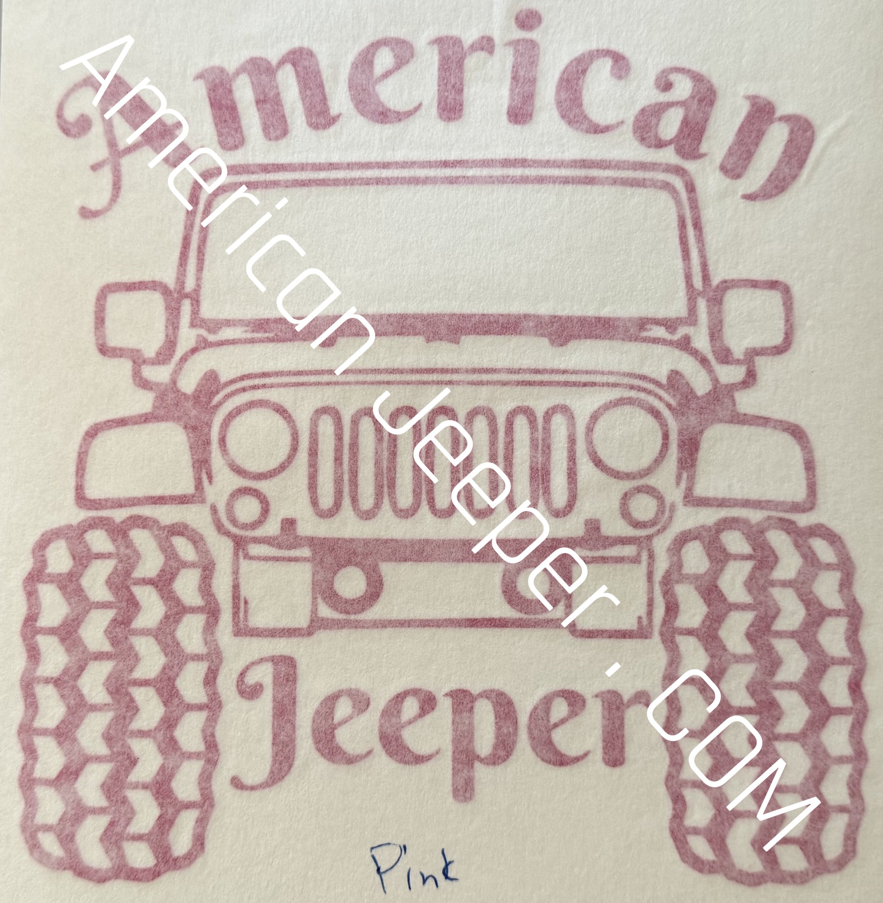 Pink Jeep Decal Cut Out Styled