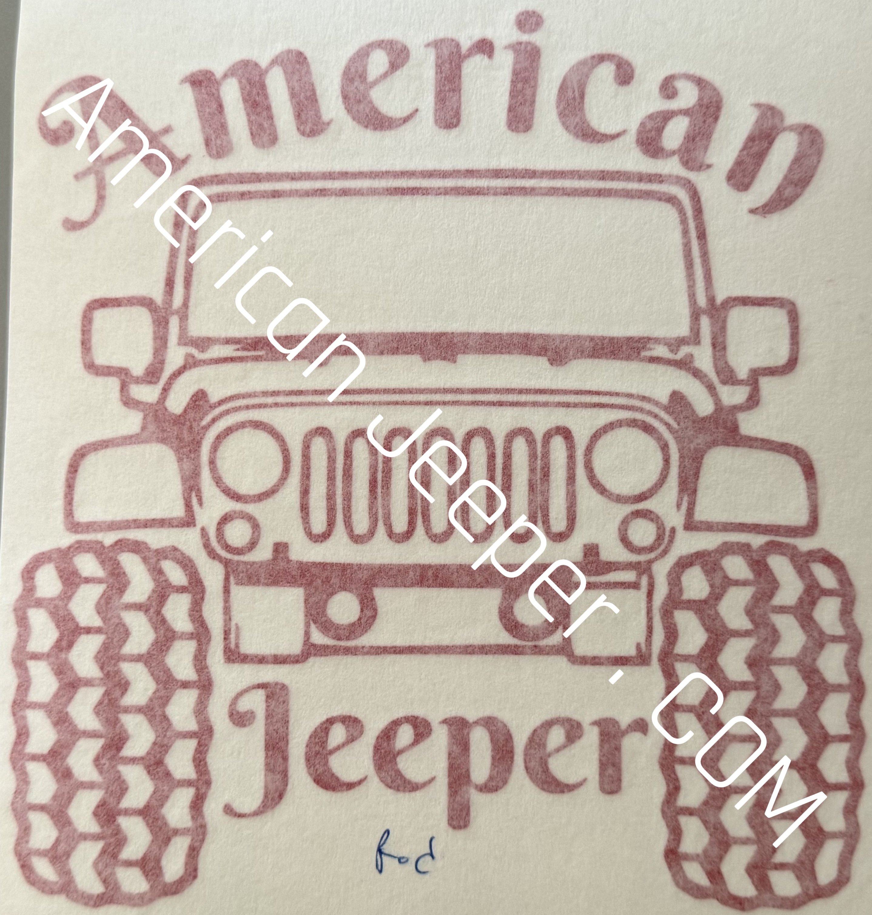 Red Jeep Decal Cut Out Styled